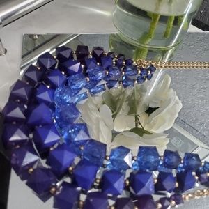 Blue Tri Strand Necklace